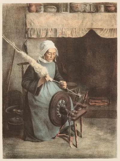Предок (Женщина прядет) by Жанна Гранес, 1899 — digital art print download