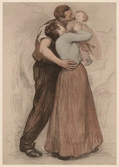Поцелуй (Le Baiser) by Виктор Пруве, 1898 — digital art print download