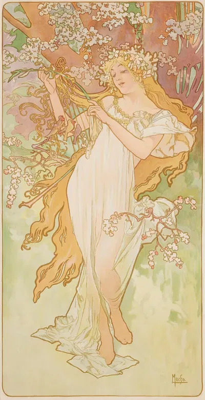 Времена года 2 by Альфонс Муха, 1896 — digital art print download
