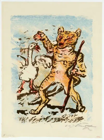 Der Kater Hinze Und Eine Singende Gans by Lovis Corinth, 1920 — digital art print download