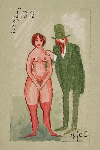 Роза Дама и Зеленый Мужчина by Роберт Шторм Петерсен, 1914 - 1915 — digital art print download