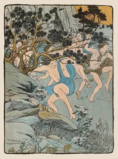 Пока он играл, они танцевали в его ритме by Мод Хант Скуайр, 1901 — digital art print download