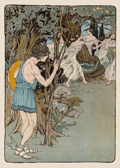 Так он шагнул вперед и увидел, как они танцуют by Мод Хант Скуайр, 1901 — digital art print download