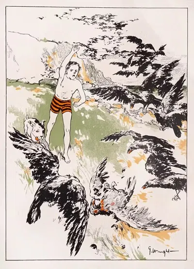 The water babies pl 7 by George Hand Wright, 1900 — digital art print download