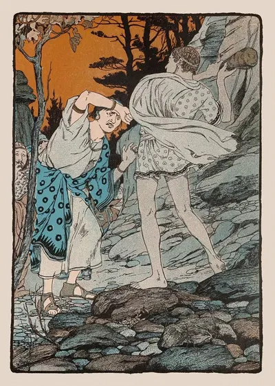 Тесей сбросил его и поднял свой ужасный клуб by Мод Хант Скуайр, 1901 — digital art print download