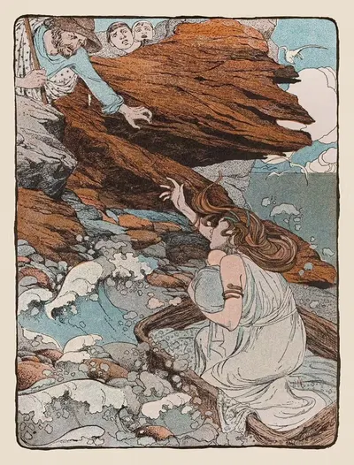 Когда она плакала, помощь пришла к ней by Мод Хант Скуайр, 1901 — digital art print download