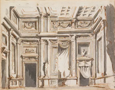 Stage Design; Proposals A and B for a Drawing Room by Бернардино Галлари, c. 1790 — digital art print download