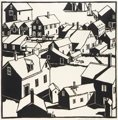 The Town by Mildred McMillen, 1917 — digital art print download