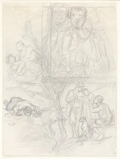 Study for Sheet Music Cover by Селестен Франсуа Нантёй — digital art print download