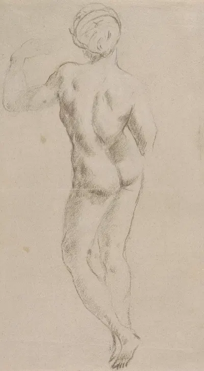 Study of a Female Nude from Rear by Шарль Чаплин — digital art print download