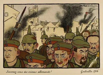 Souvenez-vous des crimes allemands! Gerbéviller 1914 by Adrien Barrère, 1917 — digital art print download