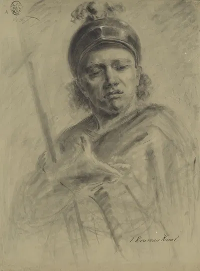 Half-figure of a man in armour by Шарль Руссо, 1875 - 1887 — digital art print download