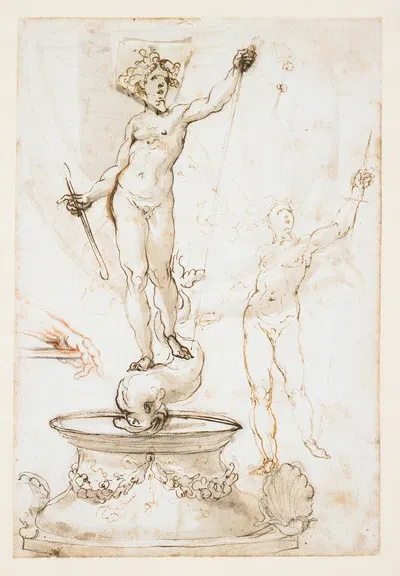 Study for a Fountain of Neptune by Cherubino Alberti — digital art print download