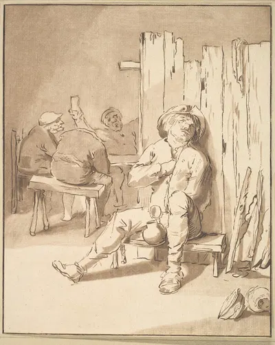 Drunken Farmer in an Inn by Cornelis Ploos van Amstel, 1775 — digital art print download