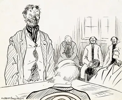 Justice Arvidson by Albert Engström, 1905 — digital art print download
