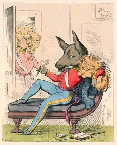 Осел в львиной шкуре by Чарльз Генри Беннет, 1857 — digital art print download