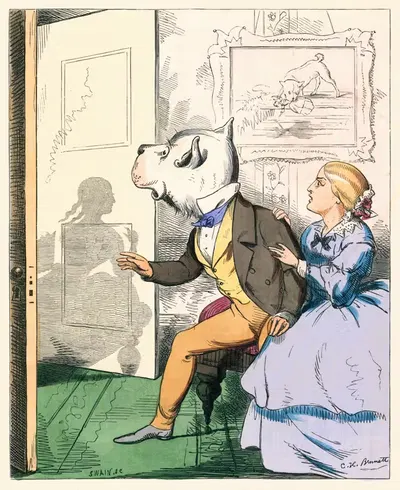Собака и тень by Чарльз Генри Беннет, 1857 — digital art print download