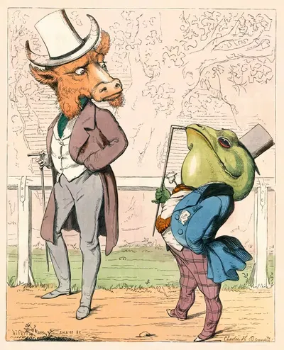 Лягушка и бык by Чарльз Генри Беннет, 1857 — digital art print download