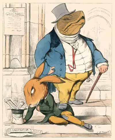 Заяц и черепаха by Чарльз Генри Беннет, 1857 — digital art print download