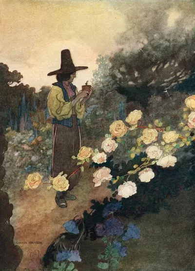 Ганс в своем саду by Чарльз Робинсон, 1913 — digital art print download