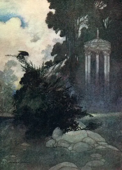 Зеленая зяблик by Чарльз Робинсон, 1913 — digital art print download