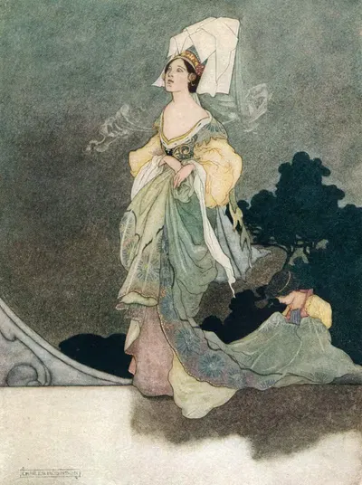Самая прекрасная из дам почета королевы by Чарльз Робинсон, 1913 — digital art print download
