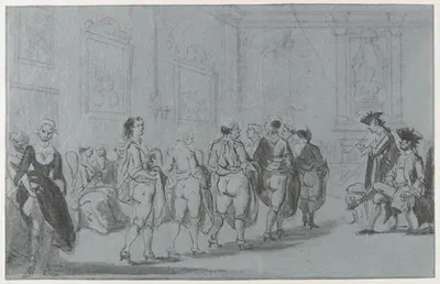 Prins Eugenius van Savoye keurt een revue van prostituées by Корнелис Трост, 1720 — digital art print download