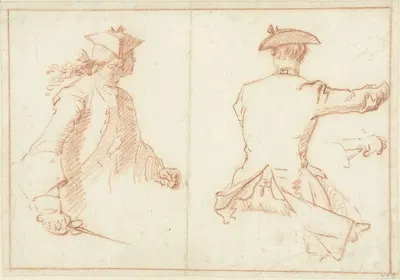 Twee ruiterstudies by Корнелис Трост, 1706-1750 — digital art print download