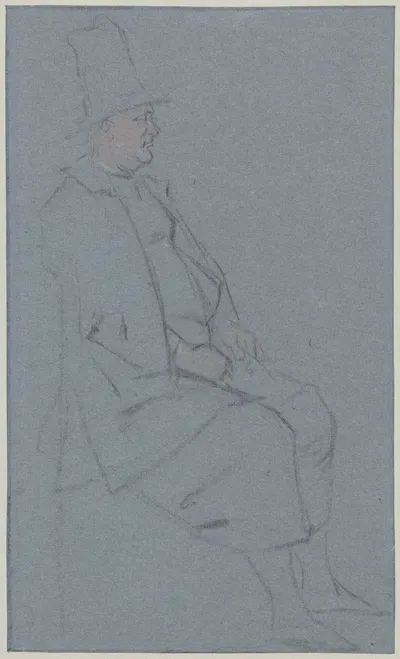 Zittende kwaker, profiel naar rechts by Корнелис Трост, 1706-1750 — digital art print download