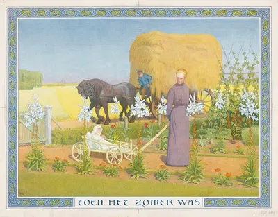 Женщина с ребенком в повозке by Фердинанд Харт Ниббриг, 1876 — digital art print download