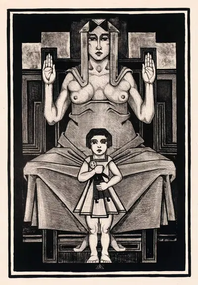 Мать с ребенком by Хенк Шиллинг, 1919 — digital art print download