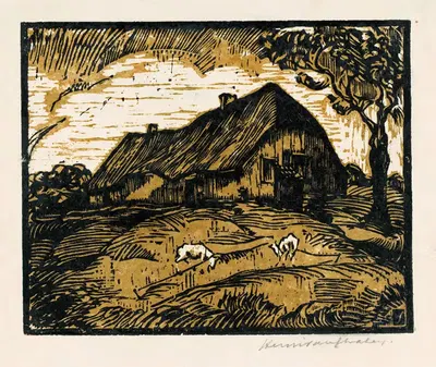 Ферма с козами by Хендрик ван дер Стратен, 1923 — digital art print download