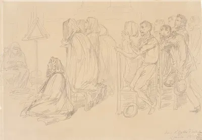 In Church, Ostend by Денис Огюст Мари Раффе, 1849 — digital art print download