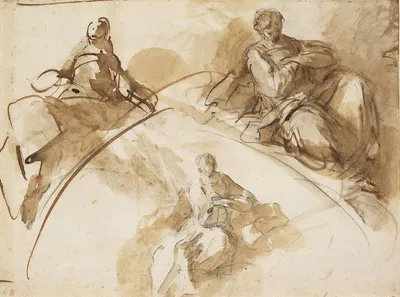 Studies for Arch Figures by Domenico Mondo, c. 1785 — digital art print download