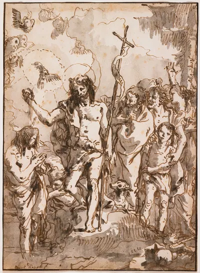 Baptism of Christ by Domenico Tiepolo — digital art print download
