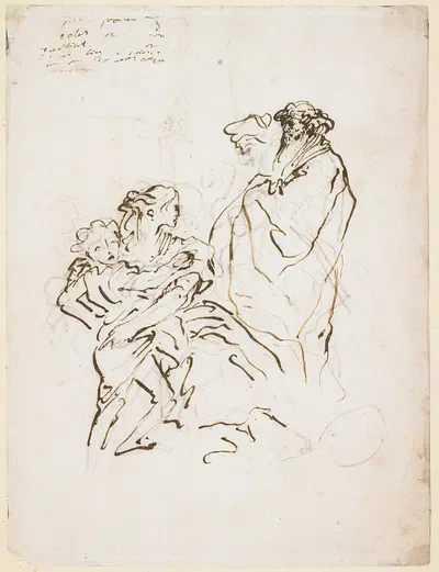 Expulsion of Hagar by Domenico Tiepolo, c. 1750 — digital art print download