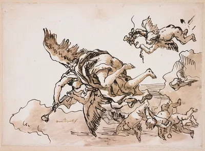 Fame in a Cloud of Putti by Domenico Tiepolo — digital art print download