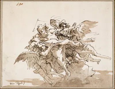 God the Father with Two Angels by Domenico Tiepolo — digital art print download