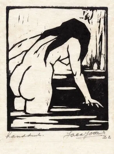 Купающаяся женщина by Жак Жейхениус Оттенс, 1922 — digital art print download