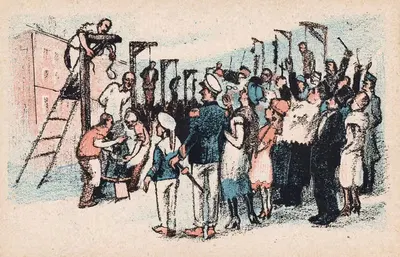 Несколько человек публично повешены by Михай Биро, 1920 — digital art print download