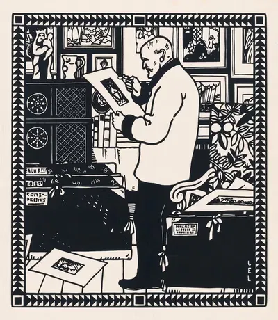 Portret van de verzamelaar Alphonse Lotz-Brissonneau by Jean-Émile Laboureur, 1913 — digital art print download