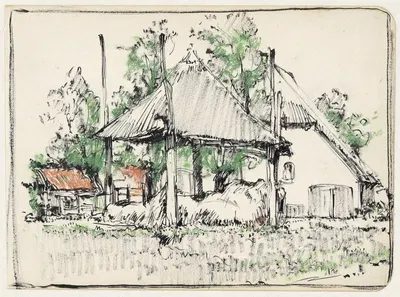 Сено на фермерском дворе (у Хорна) by Дик Кет, 1912 — digital art print download