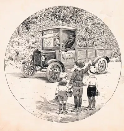Хейнтке, Пим и Пак указывают на грузовик by Д. Виль, 1925 — digital art print download