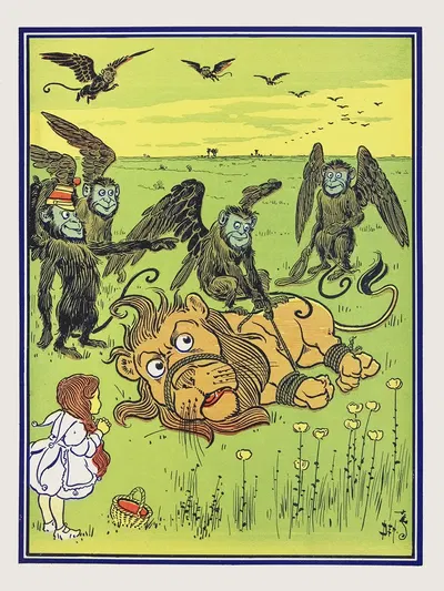 The Monkeys wound many coils about his body by William Wallace Denslow, 1900 — digital art print download