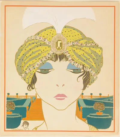 Женщина в тюрбане by Жорж Лепап, 1911 — digital art print download