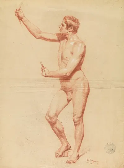 Standing male nude 3 by Феликс де Винь — digital art print download