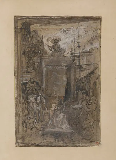The Cab by Félix Hilaire Buhot, c. 1883 — digital art print download