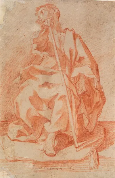 Study of a Seated Youth by Ferraù Fenzoni — digital art print download