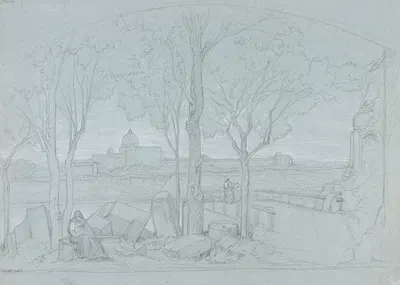 Roman Landscape by Франсуа Эдуар Бертан — digital art print download
