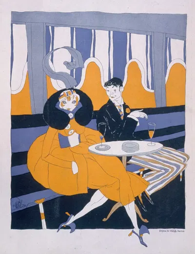 Он; 'Я предлагаю ужин.' Она; 'Материалист' by Ральф Бартон, 1916 — digital art print download